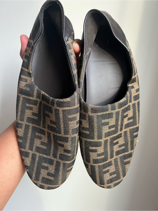 Fendi Shoes - Fendi Fabric Jacquard Nappa FF Slippers Size 39